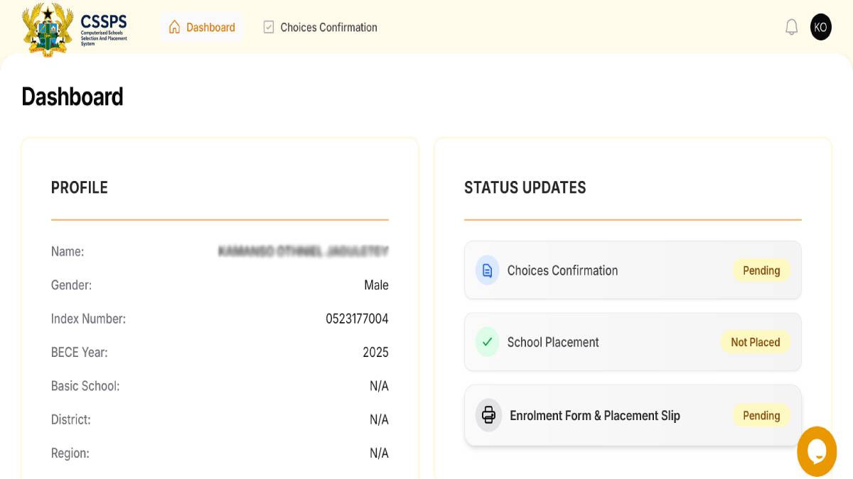 GES fixes CSSPS SHS/TVET profile review, confirmation portal fault